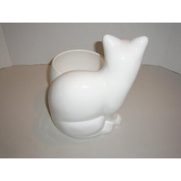 Ceramic Cat ELPA Alcobaca Portugal Bowl Figurine Blue Eyes Vintage -071221 - Picture 2 of 6